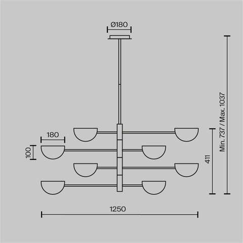 Подвесной светильник Maytoni Mollis MOD126PL-08B