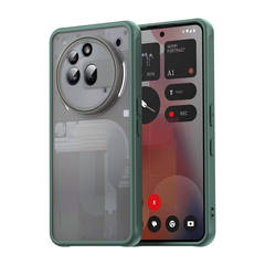 Усиленный чехол для Nothing Phone 3a Pro, зеленые рамки с матовой прозрачной крышкой