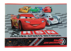 Альбом для рисования А5 12л. ДИСНЕЙ. МАШИНЫ скрепка,целл.картон,офсет