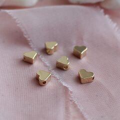 УЦЕНКА!!! Разделители в форме сердца 6-7 мм, позолота 2 штук У056