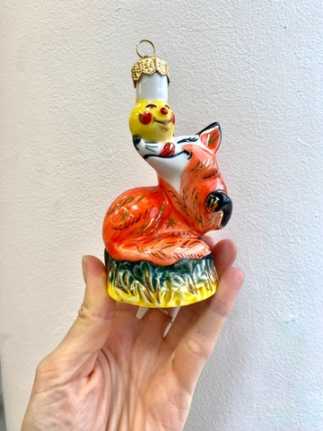 Ёлочная игрушка Лиса с колобком
