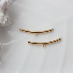 Трубочка с петелькой, спейсер, 39*3 мм, позолота, П794