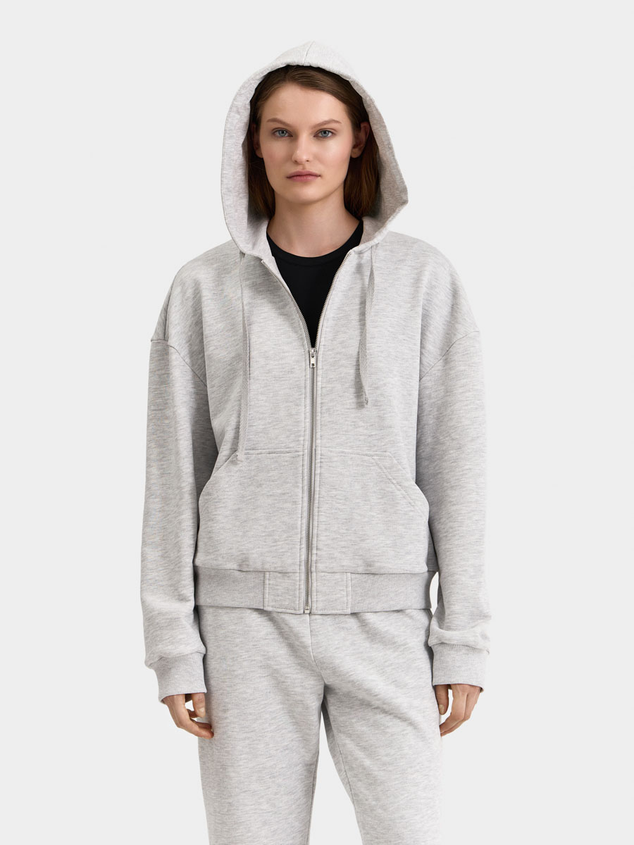 

Укороченное худи Лима, Серый меланж