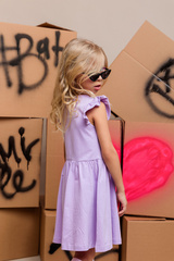 046_БК25 Платье кор.рукав для девочки, фиолетовый