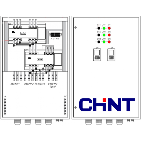 Шкаф АВР (три ввода, одна нагрузка) АВР-Б-160-3-1G-C