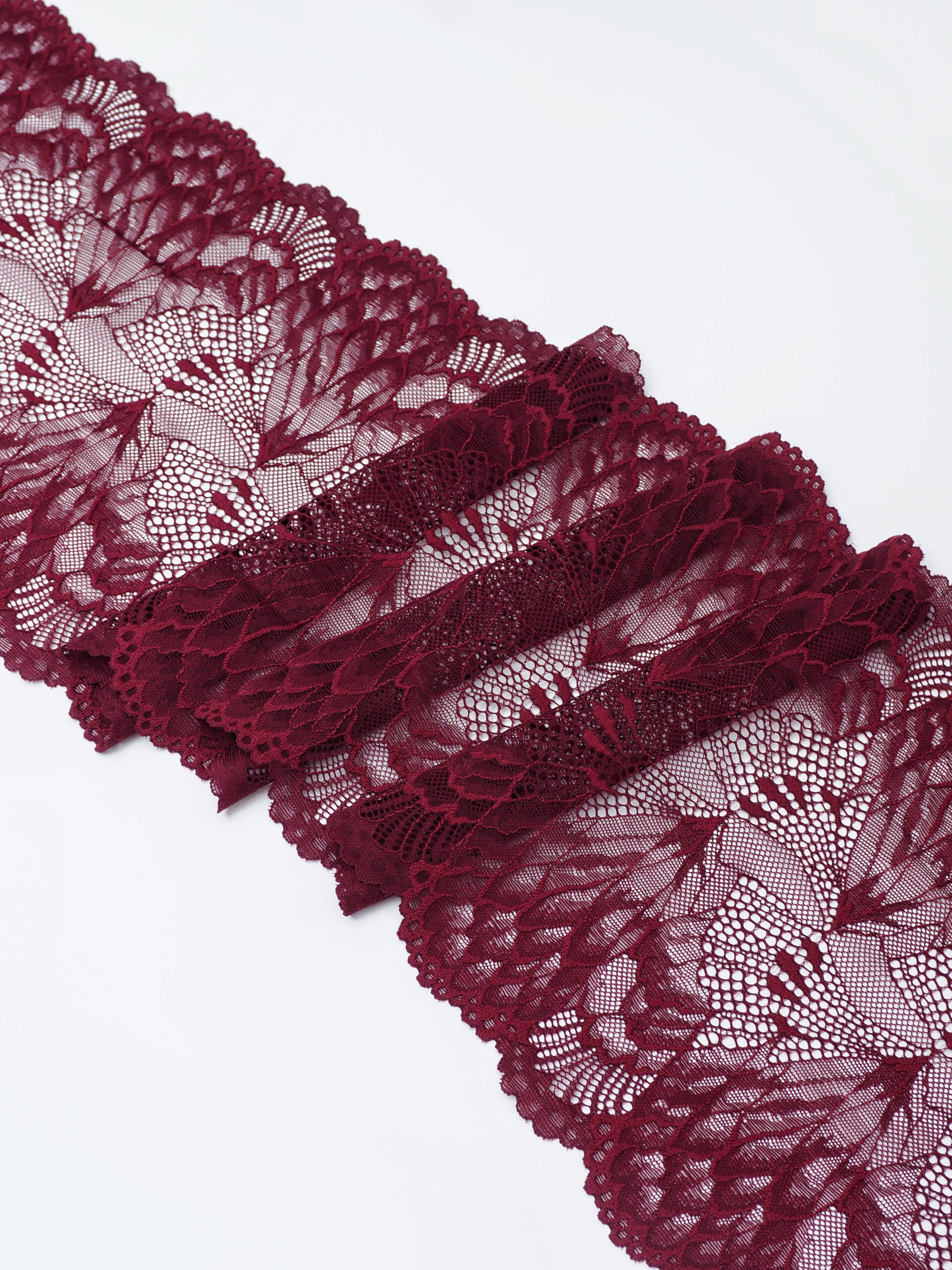Эластичное кружево для белья цвет бордовый ширина 22 см