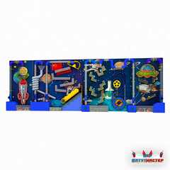 Интерактивная стена для детского сада «Галактика движения», 6,2×1,8×0,6 м