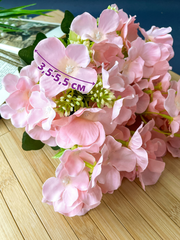 Гортензия искусственная, букет 7 веток - 7 голов, цвет нежно розово-персиковый, 37 см, набор 2 букета