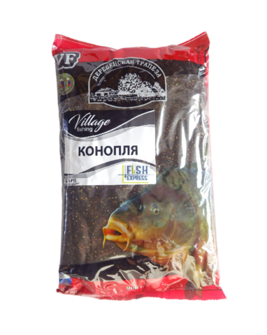 VF Карп конопля ( крупная фракция)  0,9кг/10шт/уп цвет прикормки чёрный
