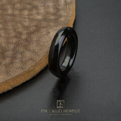Кольцо "Классика". Чёрный нефрит.