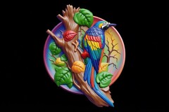 Силиконовый молд Дятел (медальон) № 0468 -м