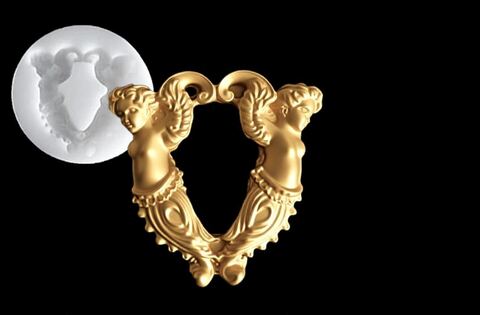 Силиконовый молд № 724 Архитектурный элемент с ангелами