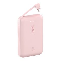 Внешний аккумулятор Belkin BoostСharge Power Bank 10000mAh USB-C 20W со встроенным кабелем USB-C, розовый