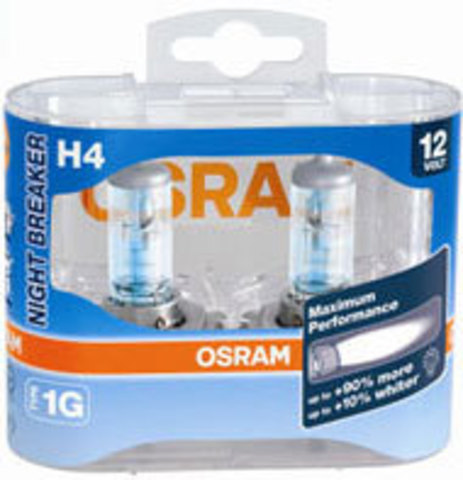 Галогенные лампы Osram H4 Night Breaker + 90% света 64193 NBR