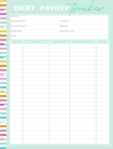 Дополнительный блок листов для ежедневника  -Savvy Saver Classic Filler Paper - Debt Payoff Tracker