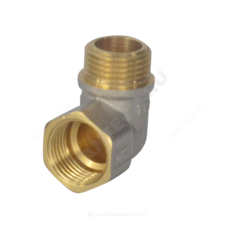 Угольник латунь никель реборда Ду 15 (1/2") ВР/НР 9006 ГОСТ 32585-2013 Aquasfera 9006-01