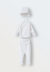 Комплект одежды из 3 предметов распашонка-ползунки-чепчик (экрю)