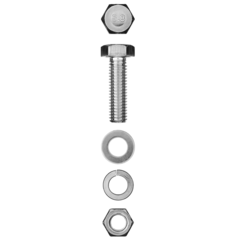 ЗУБР DIN 933, M6 х 50 мм, цинк, 7 шт, болт с гайкой и шайбами (303436-06-050)