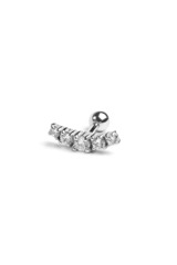 Серебряная серьга с фианитами (пирсинг)