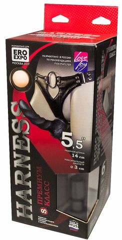 Пояс харнесс премиум класса WOMAN SIMPLEX(S) с 3 насадками - LOVETOY (А-Полимер) Harness Premium S-класс 302103