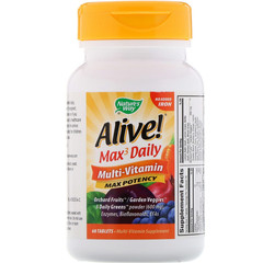 Nature's Way, Alive! Max3 Daily, Multi-Vitamin, No Added Iron, 60 Tablets