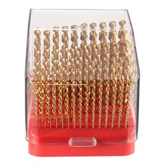 Набор сверл по металлу 1-10мм 91шт DIN338 HSSE-Co5 TiN 130° (пл. кейс) H-Tools PRO 215223TPRO