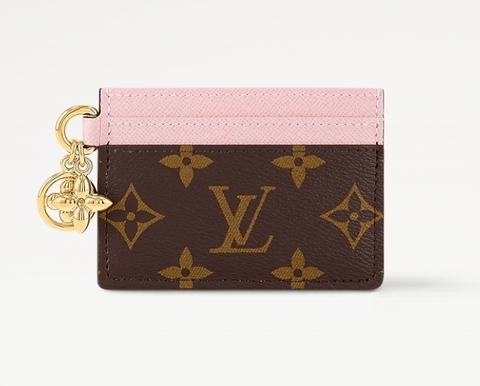 Держатель для карт Louis Vuitton Charms, нежно-розовый