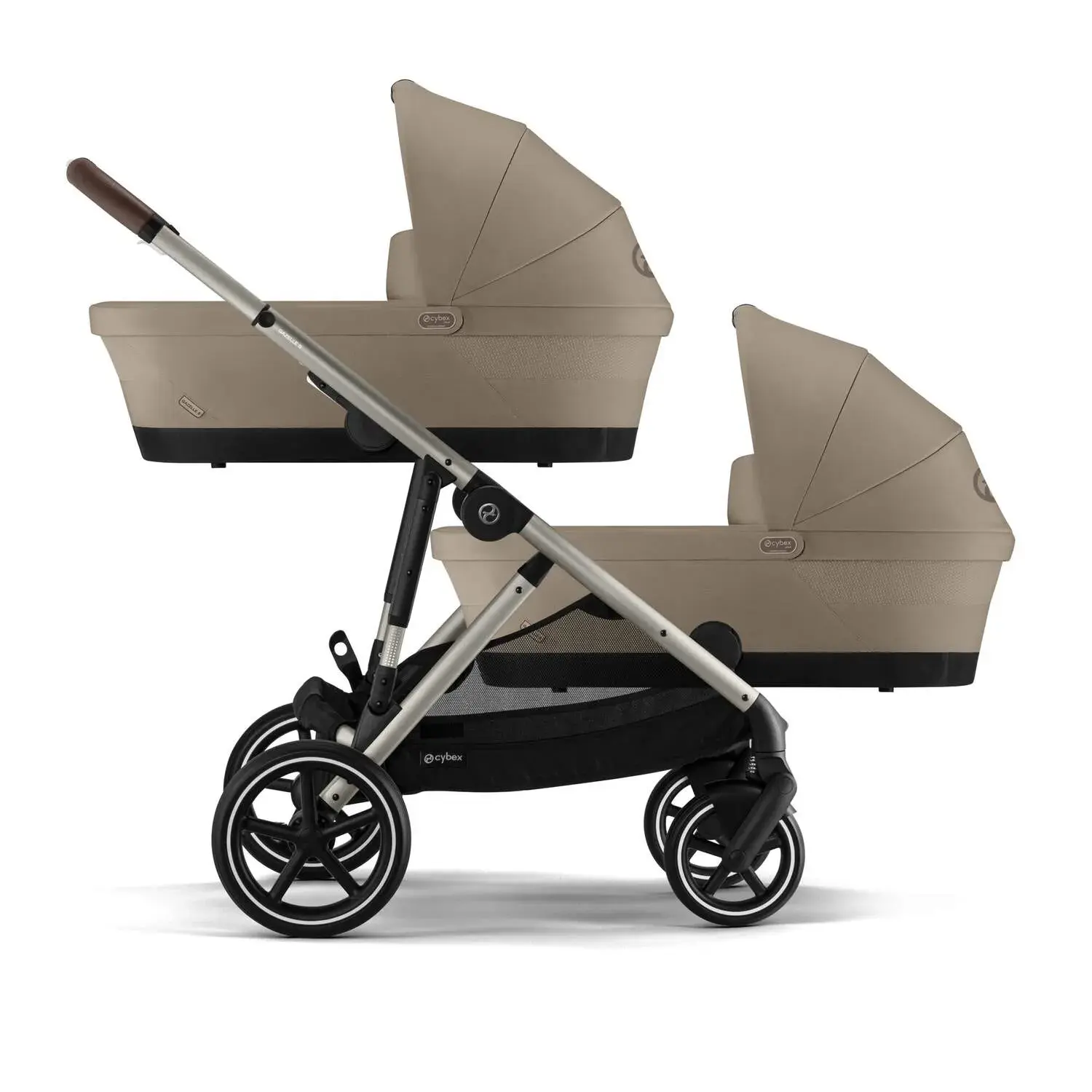 Cybex Gazelle S для двойни Детская коляска для двойни Cybex Gazelle S 2 в 1 TPE Almond Beige cyb_24_int_y270_gazelles_cot_tpe_albe_duo_18aff8f6a6a49470.webp