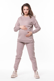 Утепленный спортивный костюм для беременных и кормящих 12080 какао