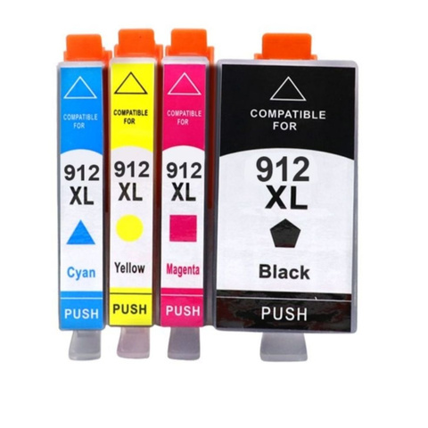 IC-H912XL_MP Комплект картриджей T2 для HP 912XL: черный, голубой, пурпурный, желтый