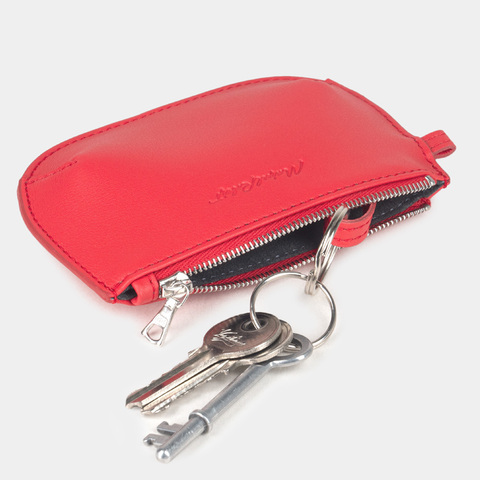 Ключница-кошелек Chatelain из кожи теленка, красного цвета