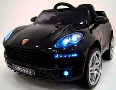 Детский электромобиль Rivertoys Porsche Macan О 005 ОО VIP черный сиденье кожа