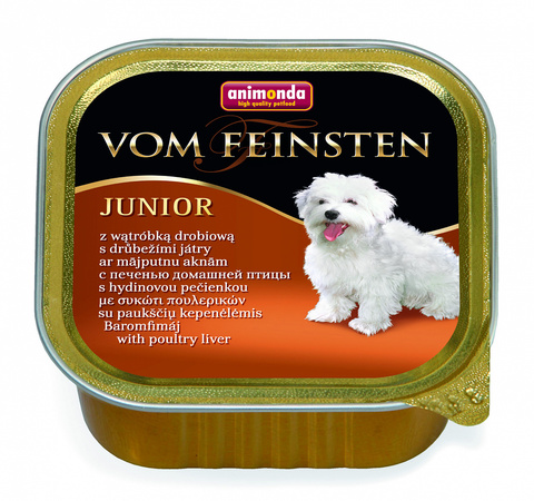 Animonda Vom Feinsten Junior консервы с печенью домашней птицы для щенков и юниоров 150г