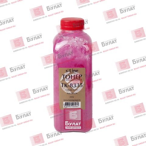 Тонер с девелопером БУЛАТ s-Line TK-8335 для Kyocera TASKalfa 3252ci (Пурпурный, банка 225 г)