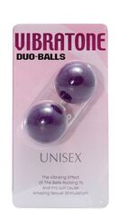 Фиолетовые вагинальные шарики VIBRATONE DUO BALLS PURPLE BLISTERCARD - 
