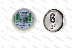 Кнопка (кнопочный модуль) EA2406S-S-W "6 этаж", круглая, статическая белая подсветка, Брайль