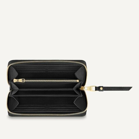 Кошелек женский Louis Vuitton Zippy черный/бежевый