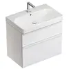 Шкафчик для раковины Geberit Smyle Square, с двумя выдвижными ящиками: B=73.4см, H=61.7см, T=47см, Белый / Высокоглянцевое покрытие