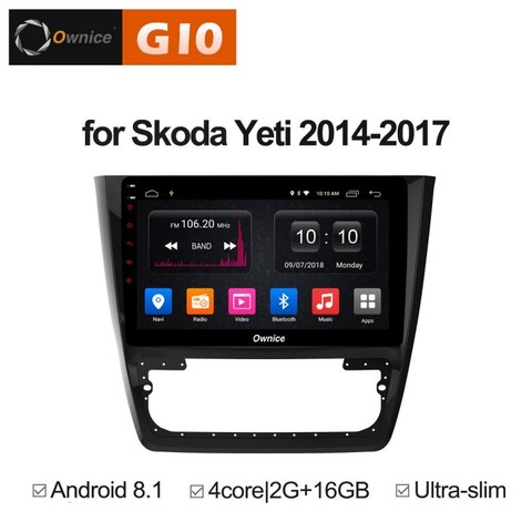 Штатная магнитола на Android 8.1 для Skoda Yeti 14-17 Ownice G10 S1919E