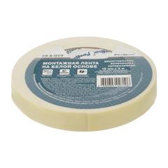 49-6-019 Лента клейкая монтажная, на белой основе, двухсторонняя, вспененная, суперклейкая, 19ммх5м (РемоКолор)