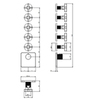 Gessi Внутренняя часть встраиваемого термостатического смесителя с 5ю независимыми выходами 43109#031