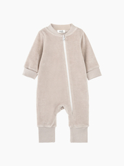 Велюровый комбинезон Mjölk Песочный серый, на манжетах, уценка