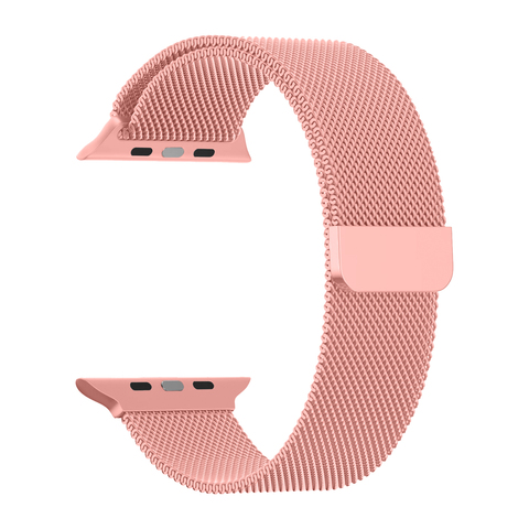 Металлический ремешок Миланская петля Milanese loop 38 мм / 40 мм / 41 мм для Apple Watch (Розовый)
