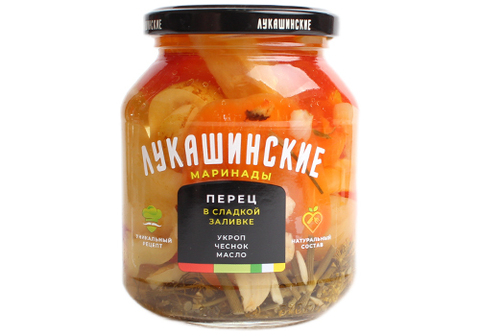 Перец с укропом и чесноком "Лукашинские", 340г