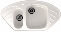 ULGRAN U-105  Угловая двухсекционная мойка с отверстием под смеситель
