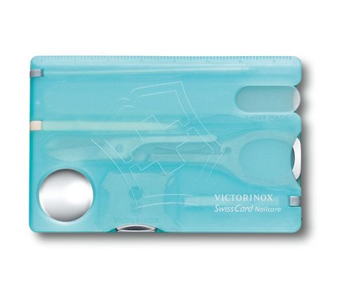 Швейцарская карта Victorinox SwissCard Nailcare Ice-Blue (0.7240.T21) голубая полупрозрачная - Wenger-Victorinox.Ru