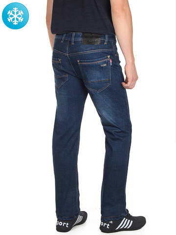 915 джинсы мужские утепленные, синие