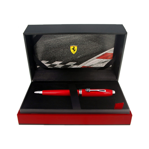 Ручка шариковая Cross Townsend, Ferrari Glossy Rosso Corsa Red Lacquer/Rhodium (FR0042-57)