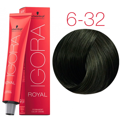 Schwarzkopf Igora Royal 6-32 (Темный русый матовый пепельный) - Стойкая крем-краска