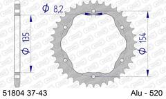 51804-42 звезда задняя (ведомая) алюминиевая для адаптера PCD, 520, AFAM